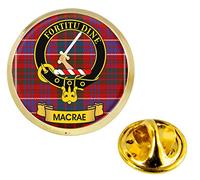 MacRae Scottish Clan Crest Lapel Pin Badge in Gold Colour Product Of Scotland