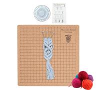 Macrame Board and Pins, 20X20Cm Double Side Board with Grids and Pins, Reusable Bracelet Project with Instructions Included, Handmade Braiding