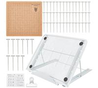 Macrame Board with Stand-Port Knot Card, Sturdy Stand for Macrame Projects | Adjustable Hook Blocking Card for Bracelets, Coasters, Laces and Knot Techniques