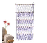 Macrame Boho Toy Storage Hammock - 4 Tier Hanging Organizer for Stuffed Animals, Large Capacity Wall Net Holder Nursery Decor, Boho Shelf