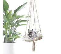 Macrame Cat Hammock - Elegant Tapestry Decoration,Boho Hammock Indoor Cats Swing Bed,Swing Hanging Bed Tassel Design, | Soft Beddings Indoor Cats Playing Climbing Lounging Hammocks Hook