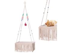 Macrame Cat Hammock, Macrame Hannging Cat Bed, Handwoven Hannging Cat Bed, Hanng On Wall Cat Hammock Bed, Macrame Swing Bed Cat Hammock, Boho Cat Swing for Indoor Cats Kitten, Home Decor