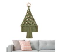 Macrame Christmas Ornaments, Cotton Christmas Tree Kit, Boho Style Holiday Wall Hangable Decor for Home, Porch, Door, and Window, Decorative Pendants, Living Rooms, Balconies, Bedrooms, Hotels