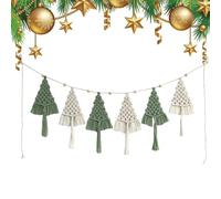 Macrame Christmas Tree Kit, 6 Christmas Tree Wall Hangings, Bohemian Christmas Tree Ornament Craft Kits Holiday Home Decor