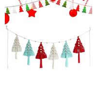 Macrame Christmas Tree Kit, 6 Christmas Tree Wall Hangings, Bohemian Christmas Tree Ornament Craft Kits Holiday Home Decor