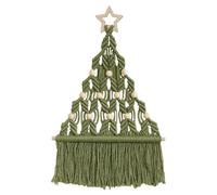 Macrame Christmas Tree Wall Hanging,Mini Boho Decor,Woven Tassel Wall Hanging for Christmas Ornaments(Green)