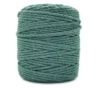 Macrame Cord 3 mm x 100 m / 328 ft, Premium Cotton Macrame Rope, 3 Strand Twisted Soft Cotton Twine, Excellent Materials for Macrame Art, Cotton String (Green)