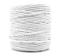 Macrame Cord 3 mm x 20 m / 65 ft, Premium Cotton Macrame Rope, 3 Strand Twisted Soft Cotton Twine, Excellent Materials for Macrame Art, Cotton String (White)