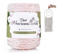 Macrame Cord 3mm x 100m, Natural Macrame Cotton Cord DIY Craft Cord Soft Twisted Cotton Rope for Wall Hanging, Plant Hangers, Crafts, Knitting, Christmas,Decorative Projects,Wedding,Gift Wrapping