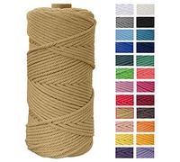 Macrame Cord 4mm x 109 Yards, JeogYong Thick Natural Cotton Cord Yarn Thread, 4-Strand Twisted Spool Twine String Cotton Rope for DIY Crafts, Wall Hangings, Plant Hangers, Home Decorations (Coffee)