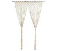 Macrame Cotton Curtain 140 x 240 cm with Drawstring, Opaque and Insulating, as Room Divider, Window Curtain or Door Curtain for Living Room, Bedroom and Kitchen