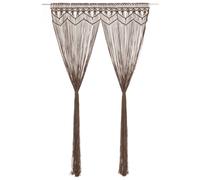 vidaXL Macrame Curtain Taupe 140x240 cm Cotton NEW
