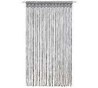 Macrame Curtain Anthracite 140 x 240 cm Cotton Curtain with Loops for Living Room Bedroom Kitchen Room Divider Privacy Screen and Decoration