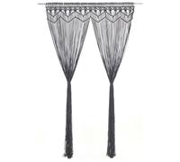 Macrame Curtain Anthracite Cotton 140x240 cm Boho String Divider Handmade UK XL