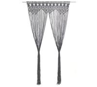 Macrame Curtain Anthracite Cotton 140x240 cm Boho String Room Divider Handmade