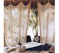 Macrame Curtain Boho Curtain Doorway Window Wall Decor Fiber Yarn Art Craftsmanship Bedroom Headboard Décor,59" W x 75" H(1 Panel)