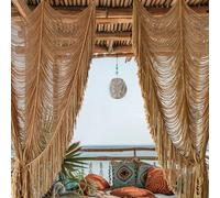 Macrame Curtain Boho Curtain Room Divider Doorway Wall Decor Fiber Yarn Art Craftsmanship Bedroom Wedding Backdrop 41" W x 75" L（1 Panel