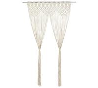 Macrame Curtain Cotton 140 x 240 cm Thread Curtain with Drawstring as Room Divider, Window Curtain and Privacy Screen for Living Room Bedroom Kitchen Modern Decoration