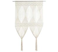 Macrame Curtain Cotton 140 x 240 cm Thread Curtain with Drawstring, Privacy Screen, Room Divider, Curtain for Living Room, Bedroom, Kitchen, Decorative Scarf, Handmade, Washable, Modern Decoration