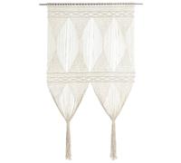 Macrame Curtain Cream 140x240 cm Cotton String Room Divider Handmade Boho Decor
