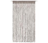 Macrame Curtain Taupe 140 x 240 cm Cotton Curtain with Loops as Room Divider and Privacy Screen for Living Room Bedroom Kitchen Modern Decoration and Blackout