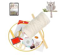 Macrame DIY Owl Hanging Kit with Step by Step Video Tutorial - All in One Macrame Supplies for Owl Dream Catchers & Wall Hanging Tapestry
