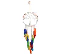 Macrame Dream Catcher Ornament, Dream Catcher Wall Decor Ornament - Boho Macrame Wall Ornament - Colorful Circular Net Dream Catcher Home Decor for Bedroom