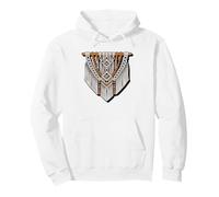 Macrame Fringe Tassel Detailed Illustration Modern Fiber Art Pullover Hoodie