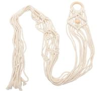 Macrame Guitar Hanger Beige Cotton Wall Mount Holder