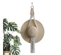 Macrame Hat Hanger for Wall - Unique Macrame Wall Hooks for Hats, Elegant Wall Decoration, Functional Hat Storage Solution, Bohemian Style Hanging Shelf, Ideal for Bedroom or W
