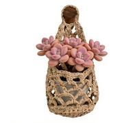 Macrame Plant Basket, Decorative Space Saver Made of Cotton Wicker, Small Macrame Plant Hanger, Wall Decoration, for Flower Pots, Indoors, Bedroom, Kitchen, Door, Office