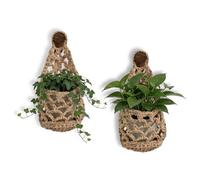 Macrame Plant Hanger, 2 Pack Indoor Hanging Plant Holder, Pot Sturdy Hanging Basket Indoor, Space Saving Crochet Boho Home Decor, Plants Pots Holder For Bedroom Patio Kitchen Office Apartment Living