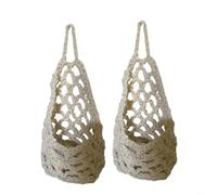 Macrame Plant Hanger For Boho Decor Cotton Rope Wall Hanging Basket Indoor Outdoor Decorative Basket For Small Plants Hand-Knotted Minimalist Aesthetic For Living Room