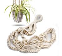 Macrame Plant Hanger with Short Rope (No Tassel) - 23 Inch - Cotton Macrame Cord for Boho Decor Flower Pots - Bohemian Chic Home Decor, Simple Indoor Outdoor Hanging Houseplants or Terrarium | 1 Pack