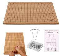 Macrame Project Board with Pins 12×16Inch Double Side Macrame Board with Grids and Instructions Portable Braiding Boards Reusable Macrames Boards and Pins for Braiding Bracelet Project Knotting String