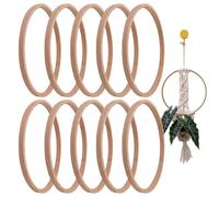 Macrame Ring, Macrame Rings, Pack of 10 Wooden Accessories, Reusable Decorative Crafts for Living Room, Bedroom, Home, Birthday, Wedding, Christmas Celebrations