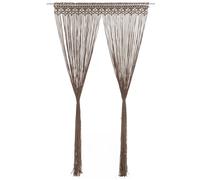Macrame String Curtain Taupe 140x240 cm Cotton Handmade Tunnel-Top Room Dividers