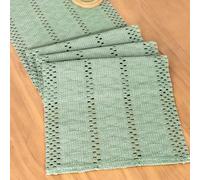Macrame Table Runner Sage Green 30x180 cm Hand Woven Cotton Tablecloth