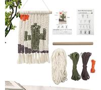 Macrame Wall Art, Decorative Woven Tapestry Kit with Elegant Tassels | Braided Yarn Kit for Beginners and Bedroom | For Home Decoration Dormitory Office Apartment Bedroom