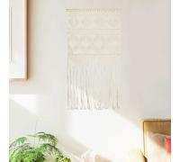 Macrame Wall Hanger Natural 40x80cm 100% Cotton Handmade Boho Fringe Wall Decor