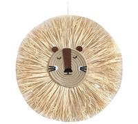 Macrame Wall Hanging 20x24in Raffia Straw Boho Wall Decor with Cute Animal Face Decorative Hanging Art for Kids Room, Living Room, Boho Decor, Macrame