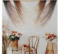 Macrame Wall Hanging Dip Dyed Large Fiber Wall Art Macrame Wall Decor Boho Bedroom Living Room Wall Decor,59" W x 35" L