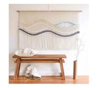 Macrame Wall Hanging Handmade Woven Macrame Wall Hanging Large, Tapestry Made Of Cotton Rope And Wooden Beads For Living Room Sofa Background And Fireplace Decoration(B,140x100cm/55.12x39.38in)