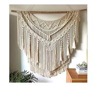 Macrame Wall Hanging Nordic Style Hand Woven Tapestry, Simple Wall Decorations Woven With Natural Branches And Wooden Beads (Size : 160x120cm/63x47.2in)