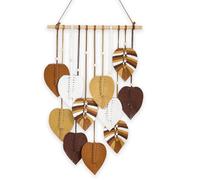 Macrame Wall Hanging Tapestry, Boho Wall Decor with Leaf and Feather Design, Handmade Boho Wall Art for Bedroom, Living Room, Dorm