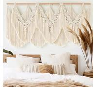 Macrame Wall Hanging Wedding Hanger Macrame Wall Decor Dorm Craftsmanship Handmade Tassel Knotting Boho Fiber Art Home Room Decor 47" W x 25" L