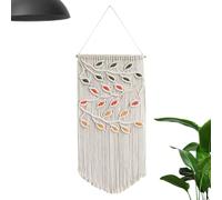 Macrame Wall Hangings - Chic Bohemian Macrame Tapestry Woven Wall Hanging With Tassels & Leaves | Decorative Bohemian Wall Art Background for Living Room, Bedroom, Nursery, Wedding
