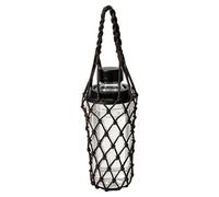 Macrame Water Bottle Carrier Bag - Crochet Mesh Water Bottles Sleeve with Strap, Insulated Drink Cup Carrying Purse for Camping Hiking Travel Running Beach | Portable Bottles Holder Bag