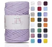 Macrame Yarn 3mm x 100m Premium Single Twisted Macrame Cord Cotton Yarn for Crafts Keychains Home Decorations Placemat Shoulder Bag Handbag Runner