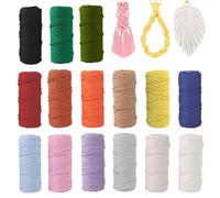 Macrame Yarn, Macrame Set Colourful, Macrame Cotton Yarn, Cotton Cord Natural, Cotton Rope, Cotton Craft Cord for Crafts, Knitting, Boho Decoration, DIY Craft, Wall Hanging, Living Room (15 Pieces - 2